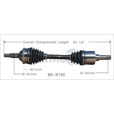 Surtrack Axle Cv Axle Shaft, Mi-8140 MI-8140